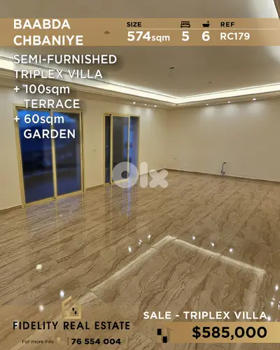 Villa for sale in Baabda RC179 فيلا للبيع في
