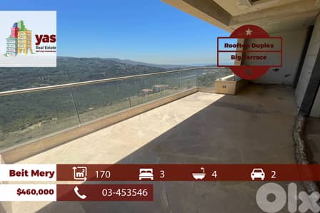 Beit Mery 170m2 | 85m2 Rooftop | Duplex | New | Shared Pool | OH