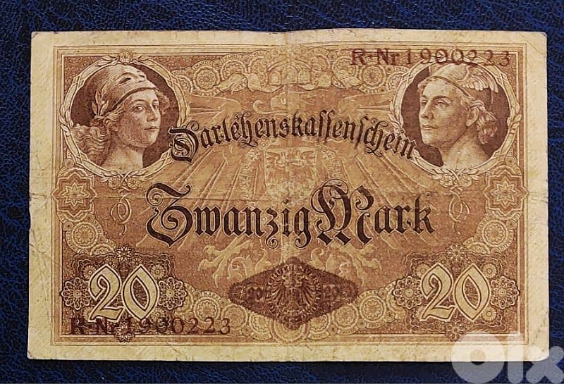 Germany Berlin 1914 WWI 20 Mark Minerva & Mercury 0