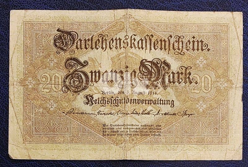 Germany Berlin 1914 WWI 20 Mark Minerva & Mercury 1