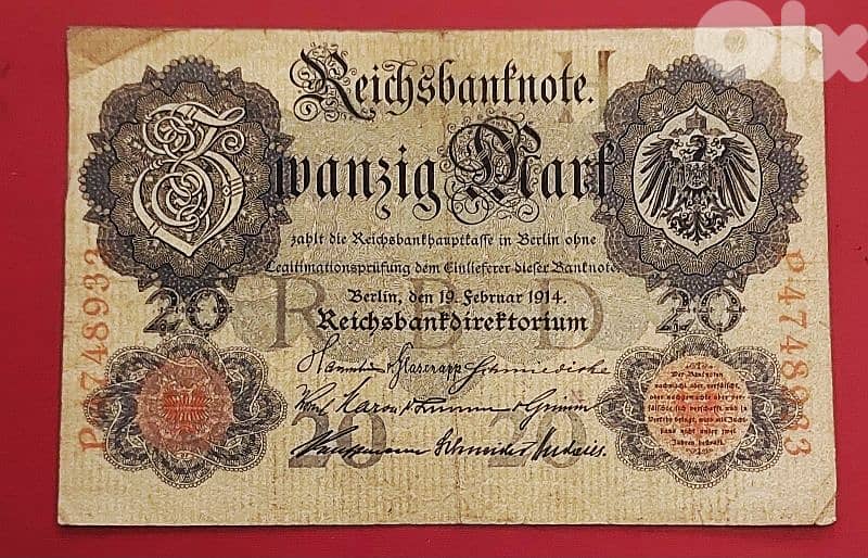 Germany Berlin 1914 WWI 20 Mark 0