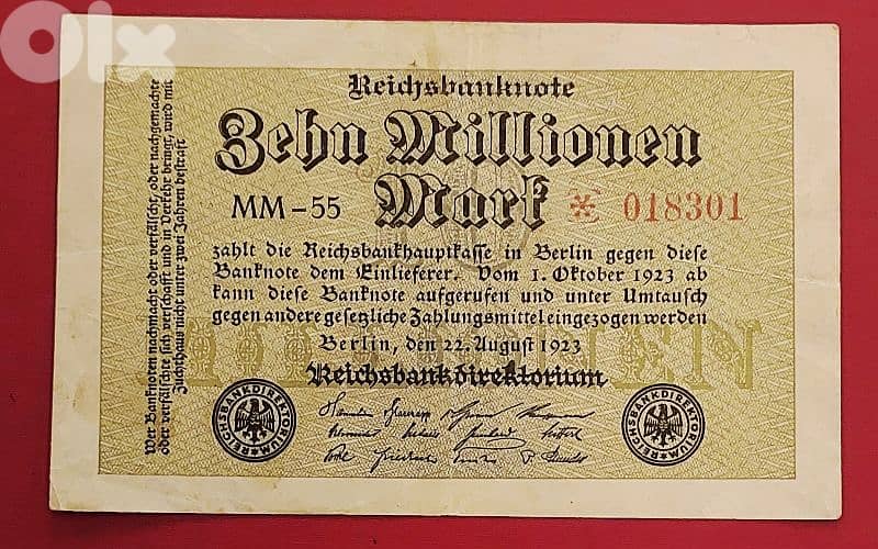 Germany Berlin 1923 10 Million Mark Weimar Republic 0