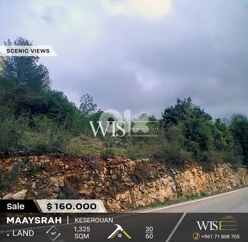 Prime 1,325 SQM Land for SALE in Maaysra! 0