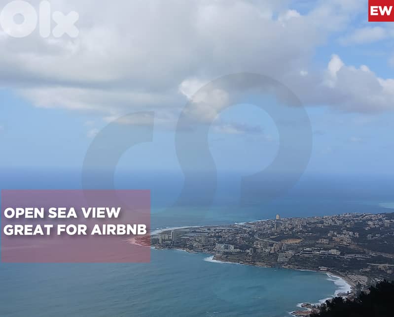 1 Laundry Room/3 Balconies/sea view/Harissa/حريصا ! REF#EW133080 ! 0