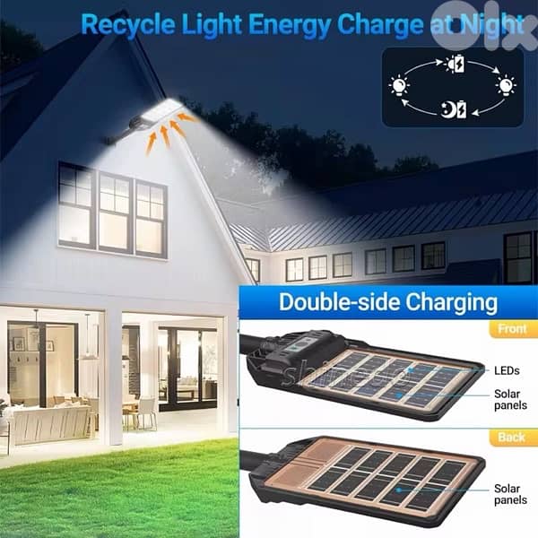 Bifacial Solar Street Light Double Solar Panel 400W 1