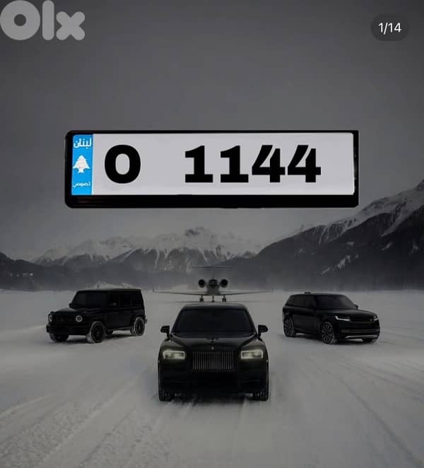 Golden Plate number 4 digits  O 1144 0