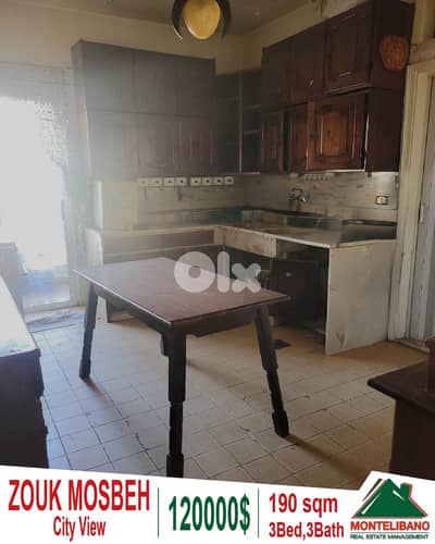 190 sqm Apartment For Sale in Zouk Mosbeh ذوق مصبح  with City View