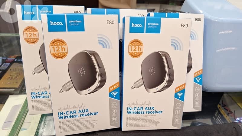 HOCO E80 IN-CAR AUX WIRELESS RECEIVER BT 5.3 0