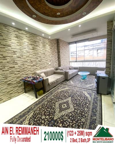 123 sqm Apartment For Sale in Ain El Remmaneh with 25 sqm Mezzanine