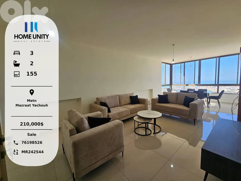 apartment for sale in Mazraat Yachouh, Metn 0
