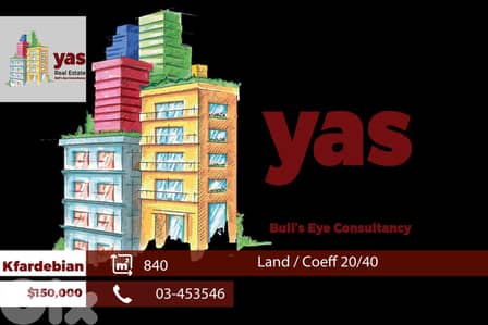 Kfardebian 840m2 | Land | Coeff 20/40 | Prime Location | WA