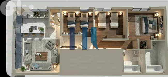 apartment with garden for sale in aley town