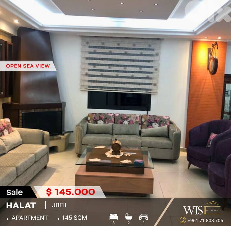 145 SQM Furnished & Decorated Apartment for SALE in Halat! 0