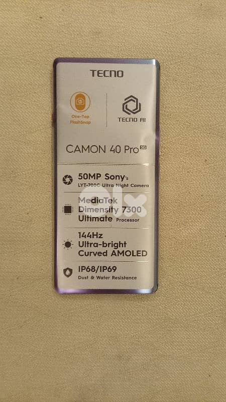 Tecno camon 40 pro 5G 256G/24 ram Warranty STC Lebanon open box 2
