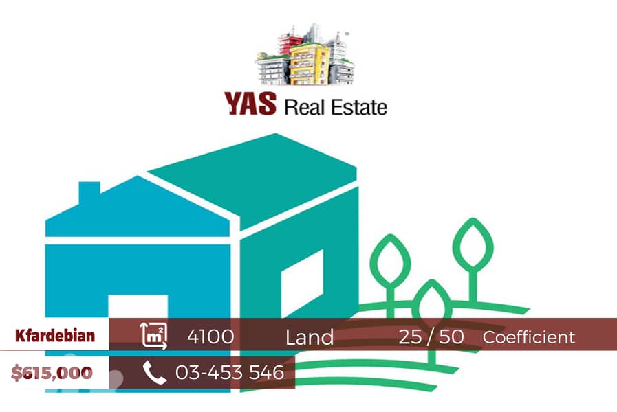 Kfardebian 4100m2 | Land With A Building | Ratio 25 / 50 | WA 0
