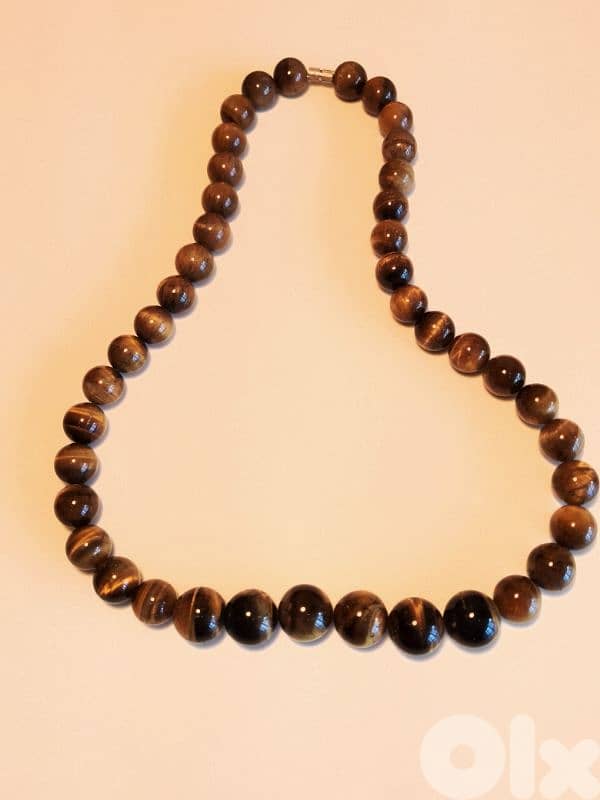 Unique Women Necklace Tiger Eye Beads 0
