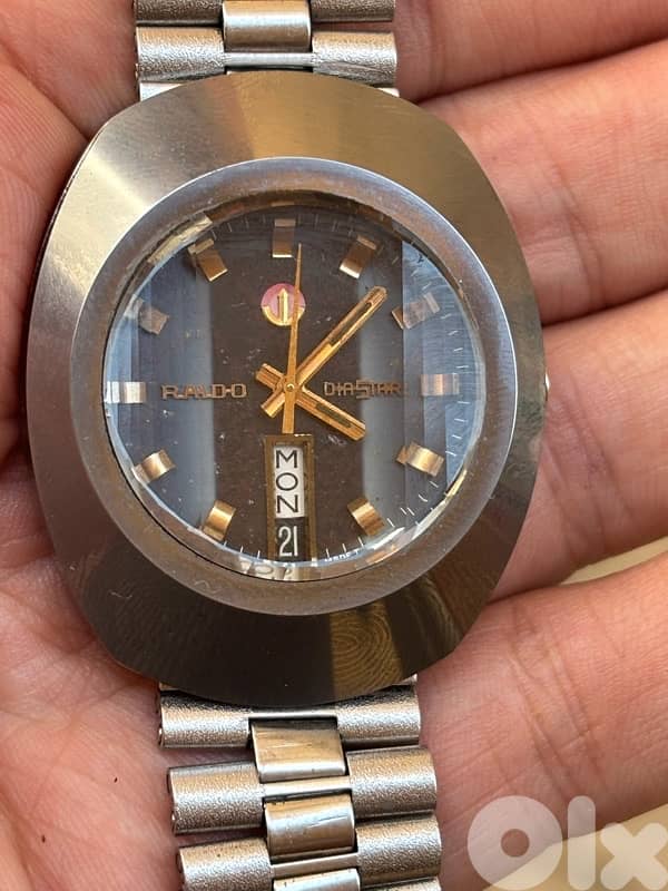 Vintage RADO DiaStar 8/1 Automatic-Rare Faceted Crystal/Dial-Swiss 1