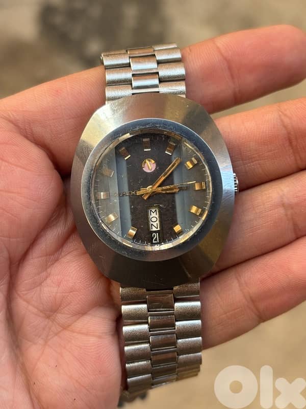 Vintage RADO DiaStar 8/1 Automatic-Rare Faceted Crystal/Dial-Swiss 5