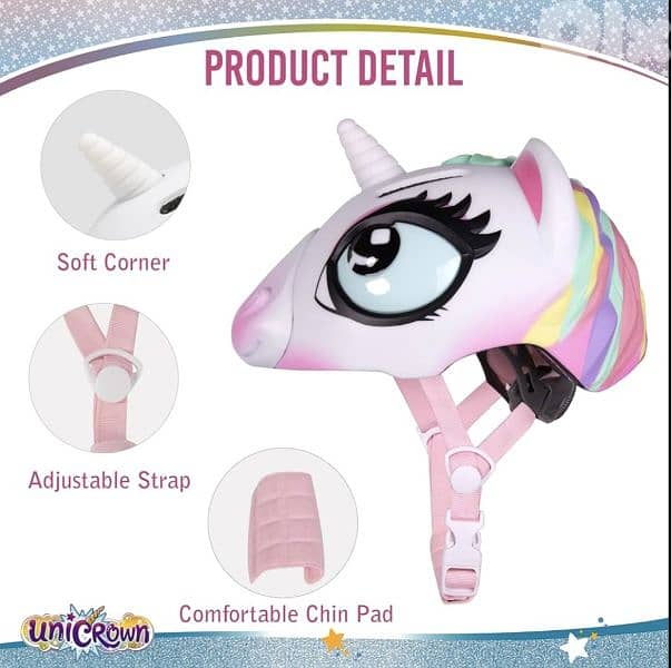 ANIMILES Kids bicycle & multi sports Helmet, 3D Unicorn/4$ delivery 0
