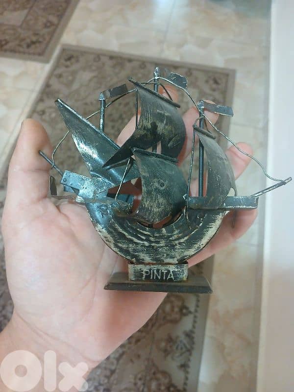 antique iron pinta boat christopher columbus story since 1492 قديم 0