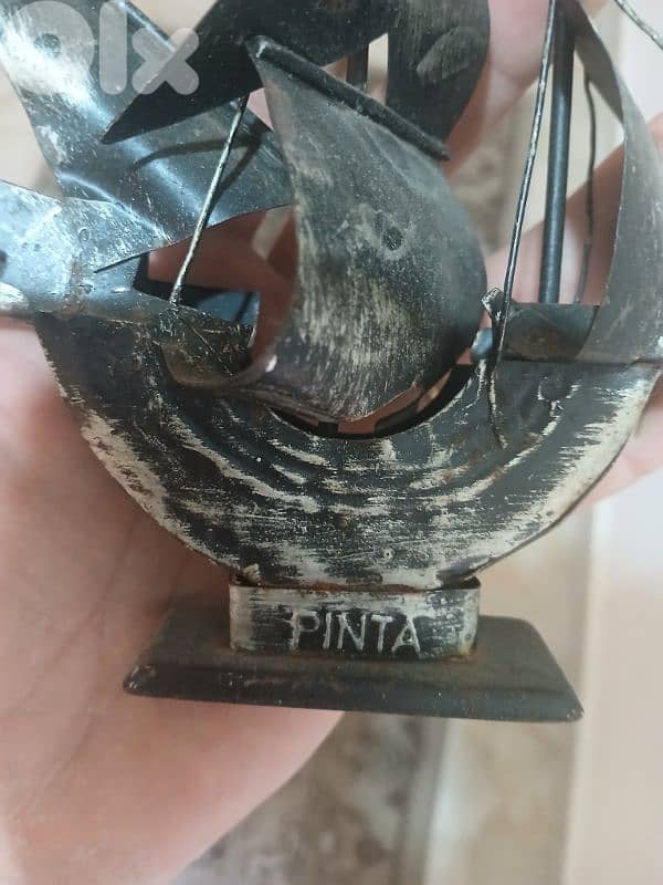 antique iron pinta boat christopher columbus story since 1492 قديم 2