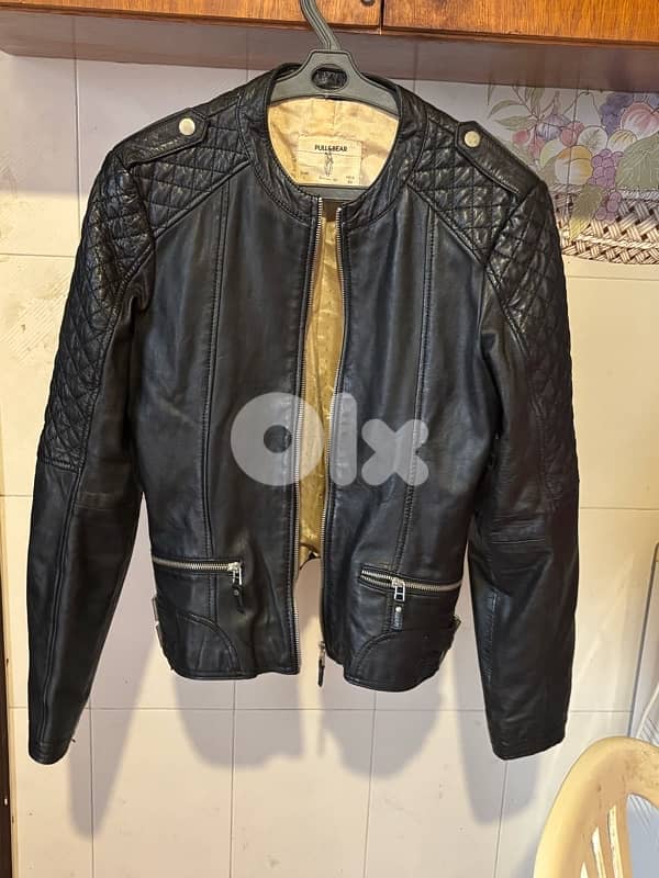 Pull & Bear Real Sheep Leather Biker Jacket - Women’s Medium 0