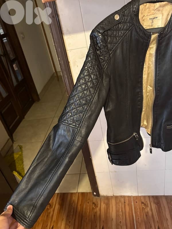 Pull & Bear Real Sheep Leather Biker Jacket - Women’s Medium 3