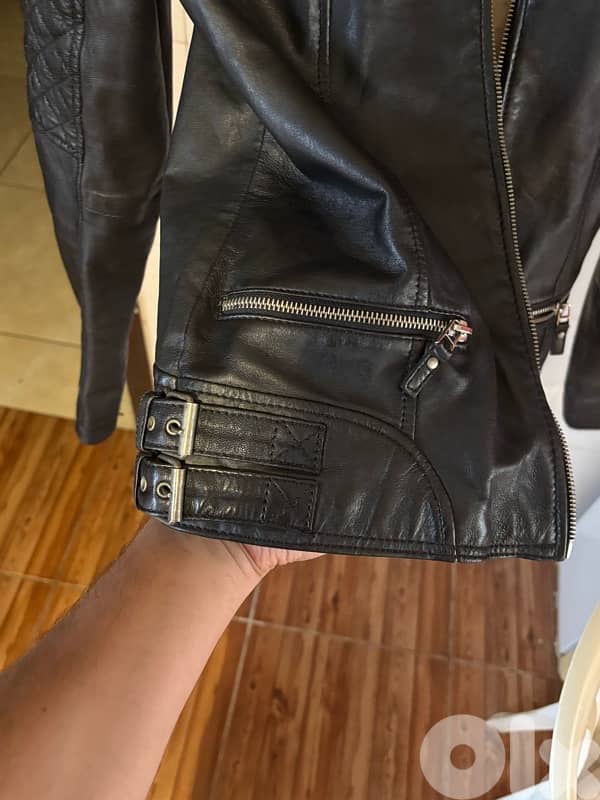 Pull & Bear Real Sheep Leather Biker Jacket - Women’s Medium 5