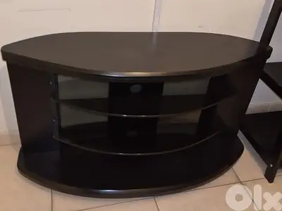 tv stand black and glass