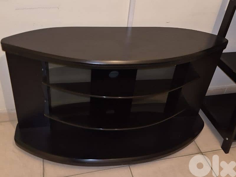 tv stand black and glass 0