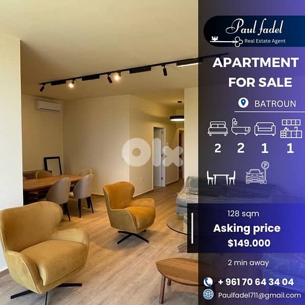 Stunning fully furnished apartment for sale in Batroun ! 0