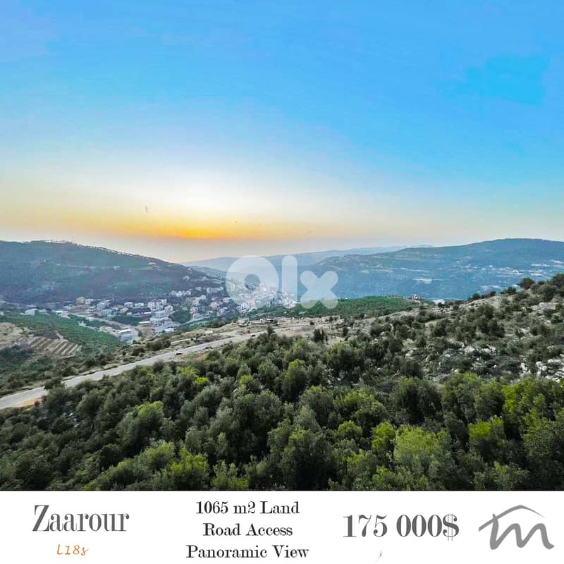 Zaarour | 1,065m² Land | Road Access | Panoramic Mountain & Sea View 0