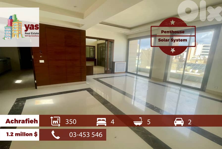 Achrafieh 350m2 | Penthouse | Decorated | Classy Area | OH 0