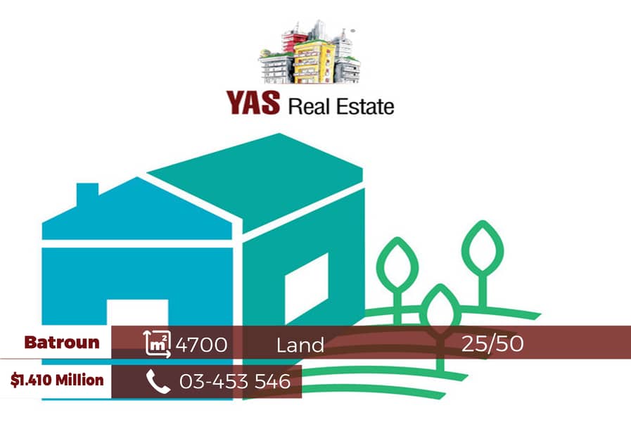 Batroun 4700m2 Land | Prime Area | Sea & Mountain View | 25/50 | JOE/T 0