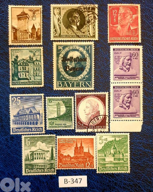 Germany Reich Nazi set of 13 stamps Lot# B-347 0