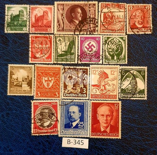 Germany Reich Nazi set of 17 stamps Lot# B-345 0