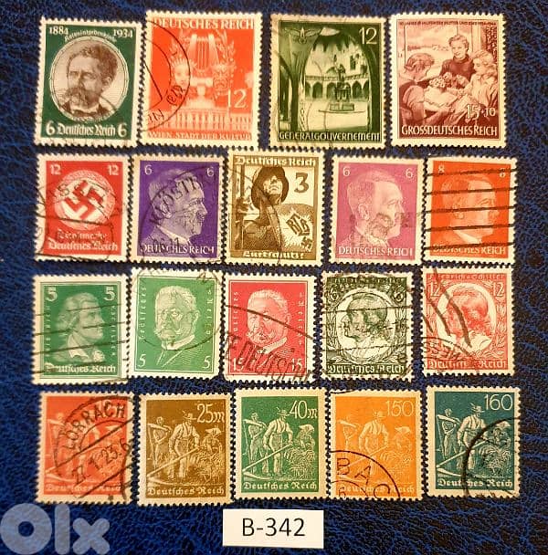 Germany Reich Nazi set of 19 stamps Lot# B-342 0