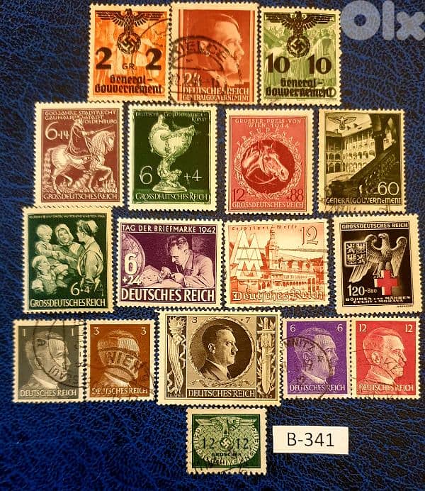 Germany Reich Nazi set of 17 stamps Lot# B-341 0