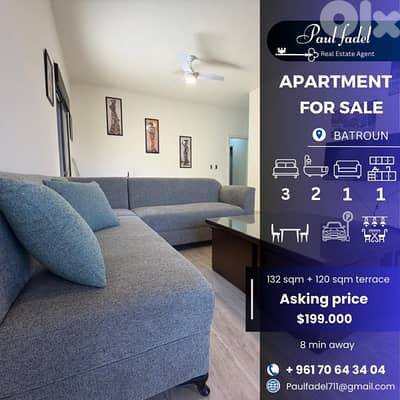 Apartment for sale in Batroun with perfect terrace!! Apartment for sale in Batroun with perfect terrace!!