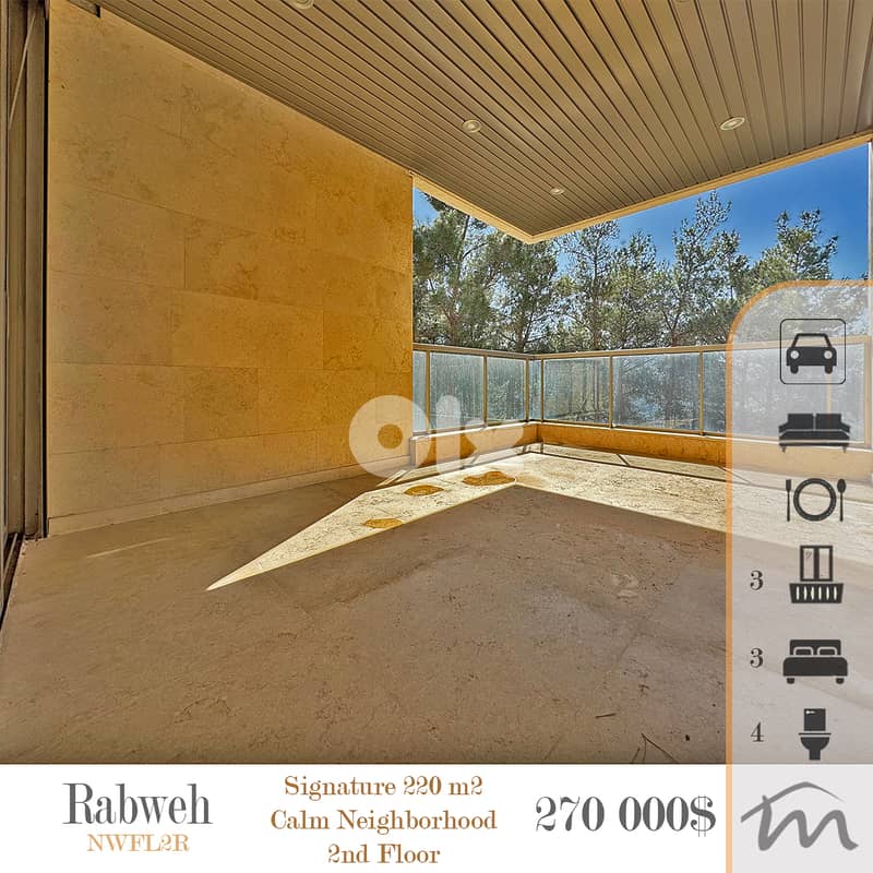 Rabweh | Signature | Brand New 220m² Ap | 3 Balconies | Building Age 5 0