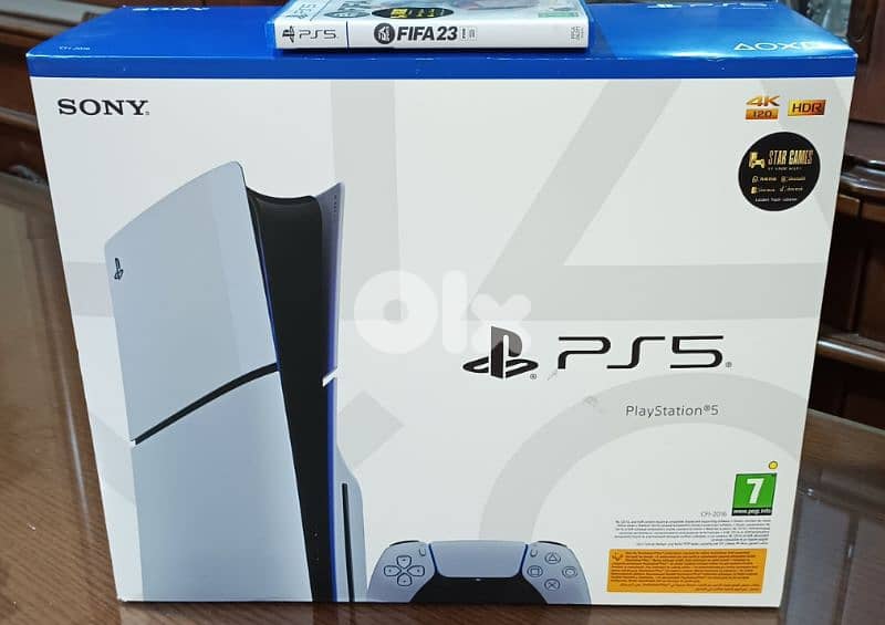 Playstation 5 slim European with one controller All cable and one game 0