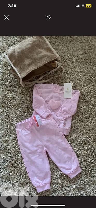 Cute Pink baby pajama with elegant tote bag 0