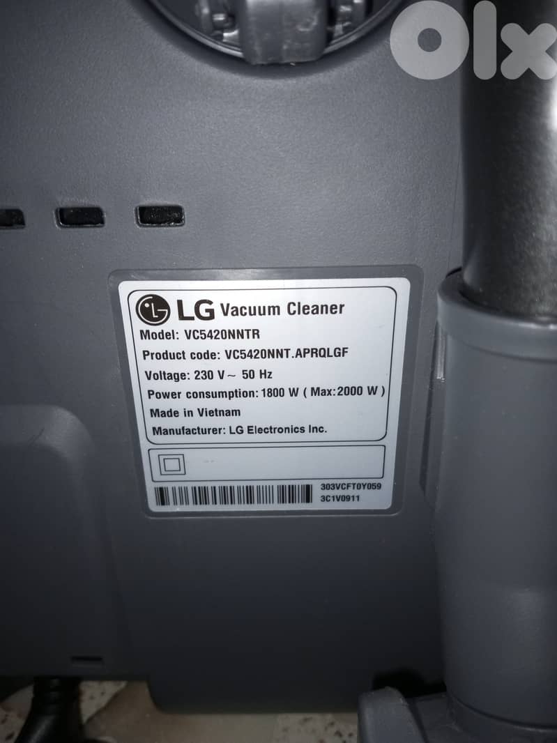 LG Vacuum Cleaner – 1800W to 2000W – Very Good Condition 4