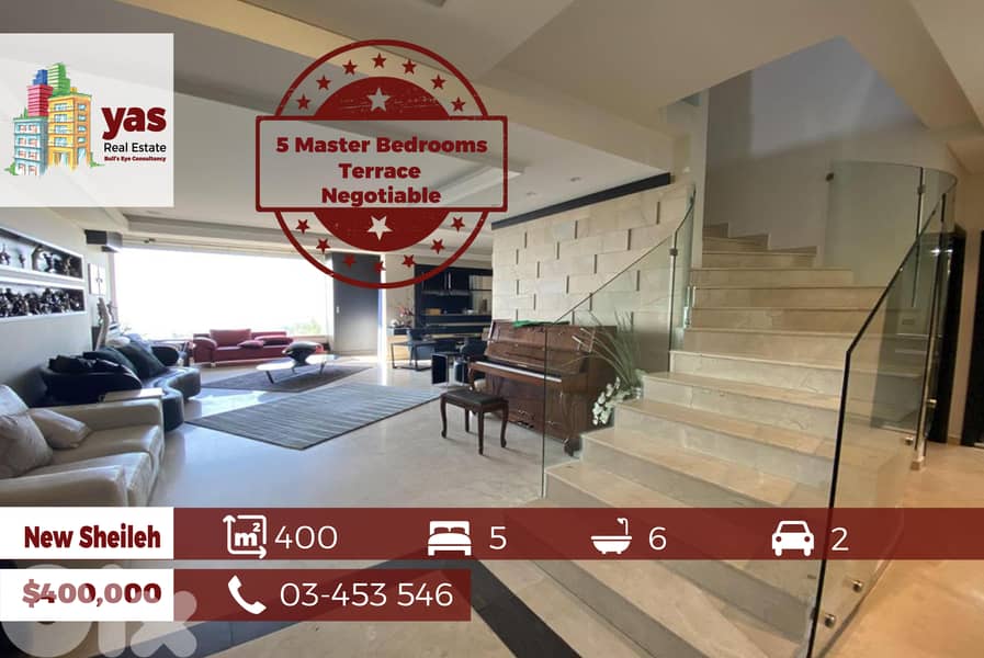 New Sheileh 400m2 Penthouse | Upgraded | Panoramic View | NEGOTIABLE | 0