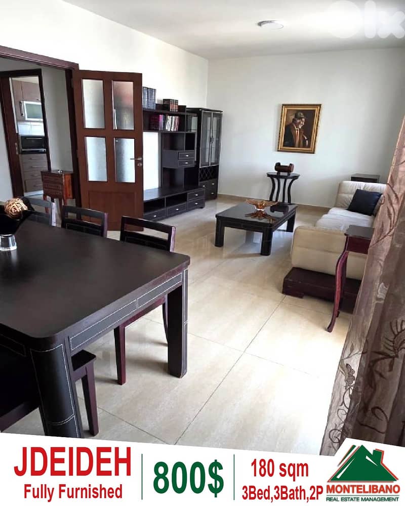 180 sqm Apartment For Rent in Jdeideh جديدة with Open View 0