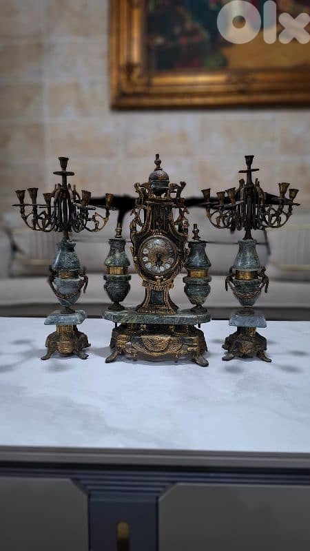 Rare Imperial Italian Verde Marble & Gilt Bronze 19th-C. 0