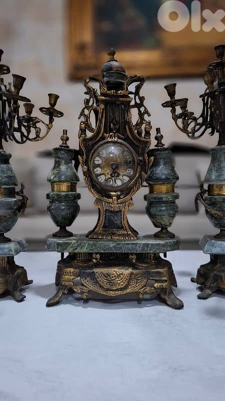 Rare Imperial Italian Verde Marble & Gilt Bronze 19th-C. 1