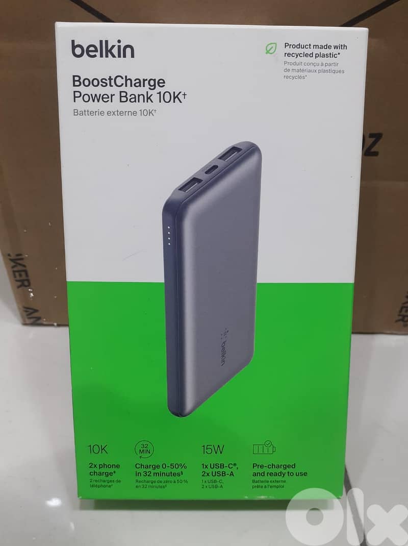 Belkin boostcharge power bank 10k 15w gray 0