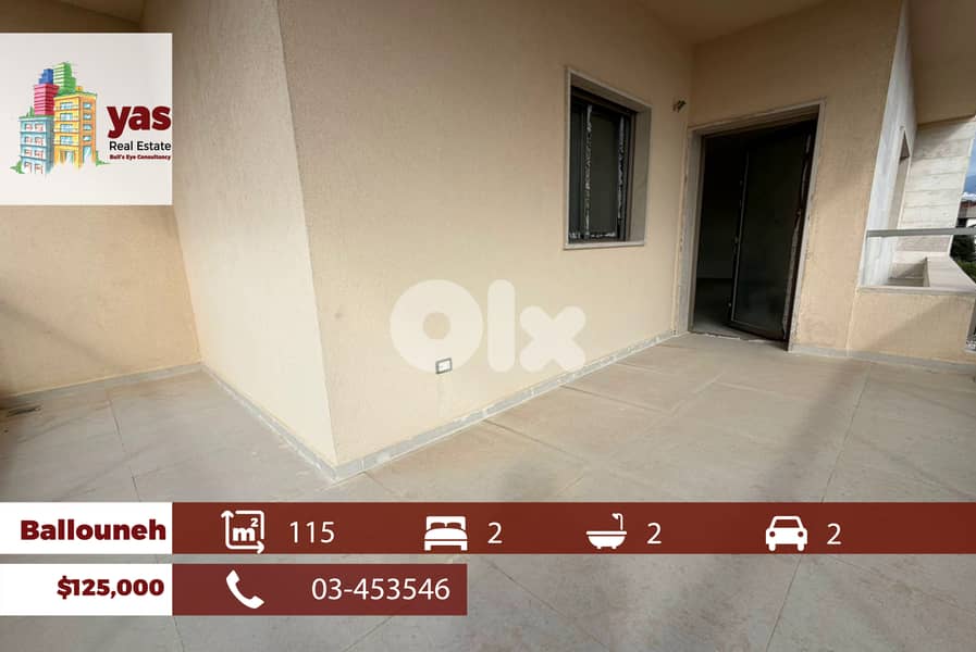 Ballouneh 115m2 | New | Mountain View | Luxurious | Cash | 0