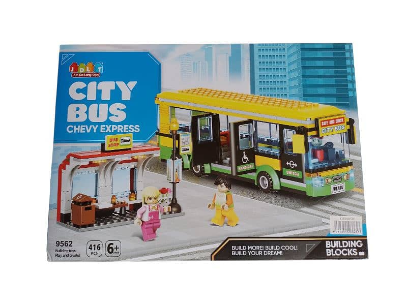 city bus building block set 0
